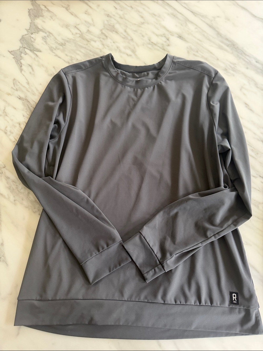 RHONE Men's Long-Sleeve Crewneck in Gray